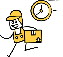 service man, delivery man stick figure 