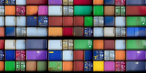 Foto auf Acrylglas Transpotation, Logistics and Containers - Generative AI © jovannig