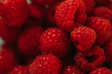 close up of ripe raspberries. Background fruits. Nature. Life. 