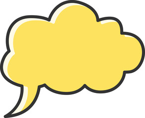 yellow comic speech bubble illustration