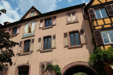 old houses in kaysersberg in alsace (france)