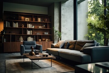 modern living room interior Generative AI