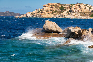 Scorci sulla costiera di Punta Tegge, Arcipelago de La Maddalena, provincia di Sassari, Sardegna, Italia, Europa 