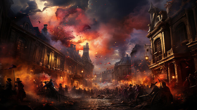 French revolution, bastille day concept. Generative Ai