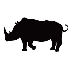 rhino silhouette design. wild Africa animal sign and symbol.