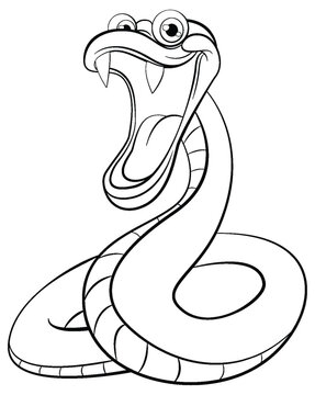 Snake Cartoon with Teeth
