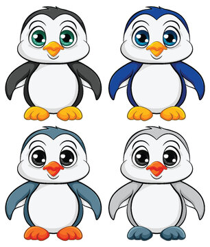 Four Cute Penguins