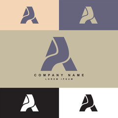 a letter logo template with color palette, logo for company or business