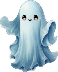 Watercolor Ghost Halloween Boo Clipart