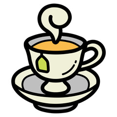 tea filled outline icon style