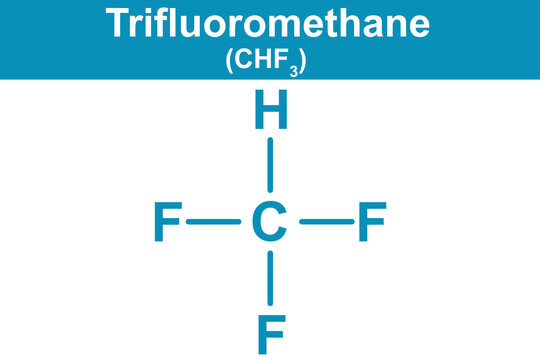 Chemistry illustration of Trifluoromethane blue