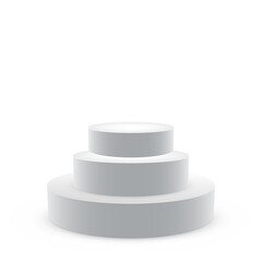 3D Isolated Empty White Podium Vector Design