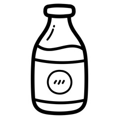 milk bottle line icon style