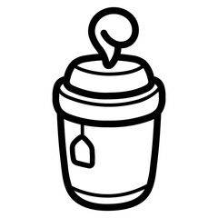 coffee cup line icon style