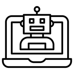 Outline Laptop chatbot icon