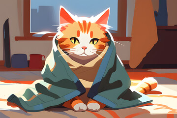 Draw a cat with a blanket.
Generative AI