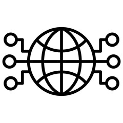 Outline Global Network icon