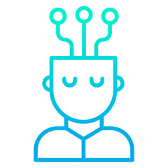Outline gradient Artificial Brain icon