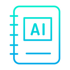 Outline gradient Ai Book icon