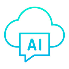 Outline gradient Ai Cloud icon