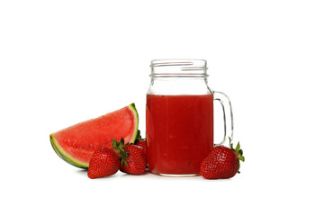 PNG, Watermelon smoothie isolated on white background