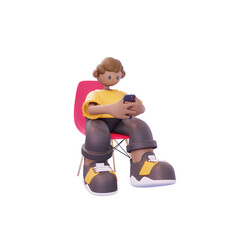 man sitting looking for a discounted price pose from the right