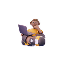 man sitting thinking about discount plan poses from the front