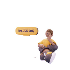 man sitting thinking about discount price pose from left