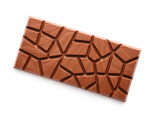 Chocolate bar block isolated on white background