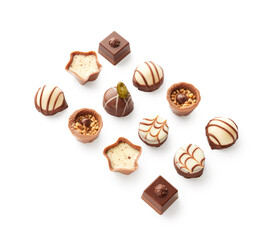 Chocolate candy isolated on white background