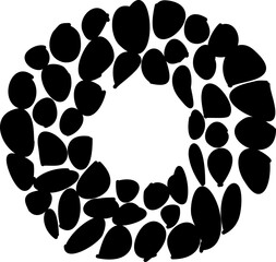 O pebble alphabet letter display font.