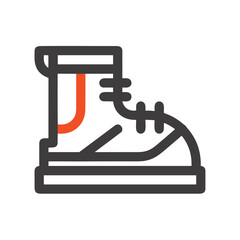 Boots symbol icon vector image. Illustration of the boot footwear shoe design image