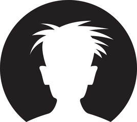 Male Face Silhouette in Circle Illustration
