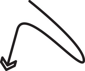 Turn Down Arrow Symbol
