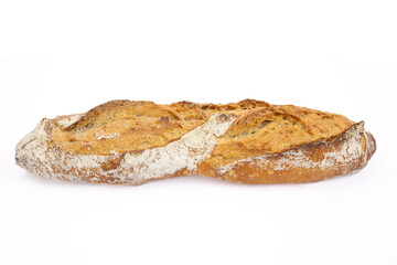 baguette de pain isolé sur un fond blanc	