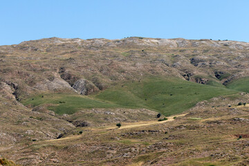 A partial view from the hills near Tödürge Lake in Sivas province, located in the Central Anatolian steppe climate zone.
