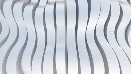 Abstract metallic background curved pattern in design 3d render
