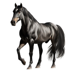 Black horse on transparent background