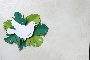 International day of peace or world peace day, symbol of peace - pigeon