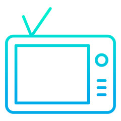 Outline gradient Old Television icon