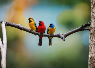 Birds Posing on a Tree Limb