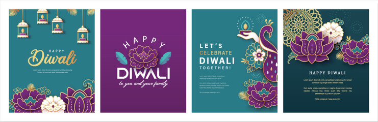 Happy Diwali, festival of lights. - obrazy, fototapety, plakaty