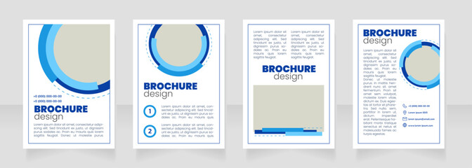 Promotion strategy white blank brochure layout design. Marketing agency. Vertical poster template set with empty copy space for text. Premade corporate reports collection. Editable flyer paper pages