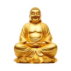 Foto op Canvas Image of golden buddha statue on white background, png image, genarative ai © Artwork Vector