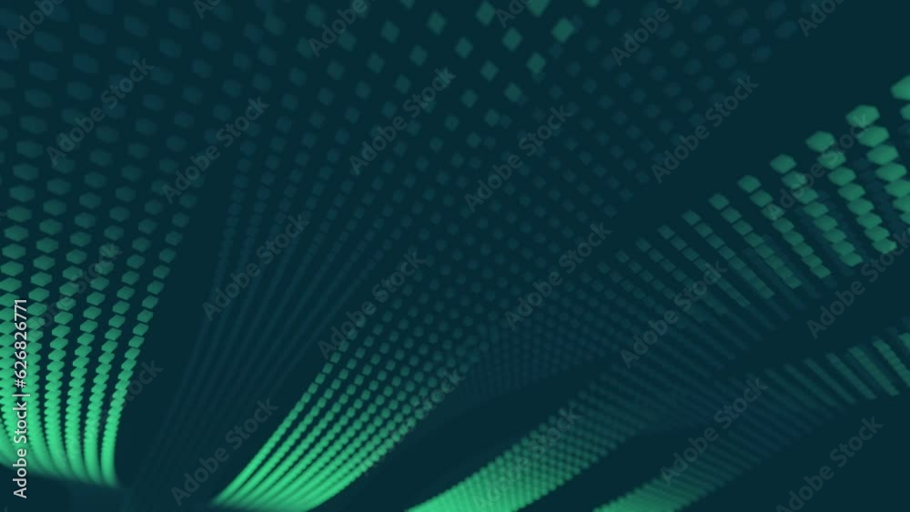 Aufkleber Wave streams of burning particles modern background. 3d rendering loop animation