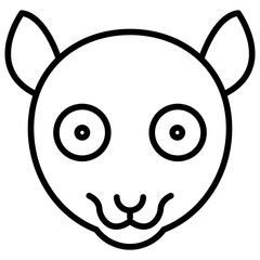 Outline Lemur face icon