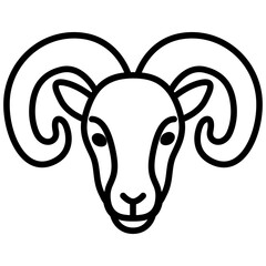 Outline Goat face icon