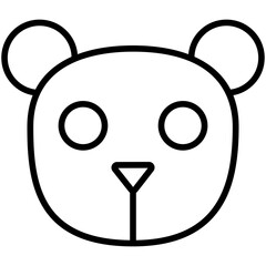 Outline Panda face icon