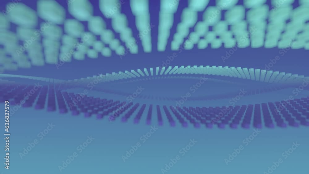 Fototapete Abstract particle waves create a modern design. 3d rendering loop animation 4K