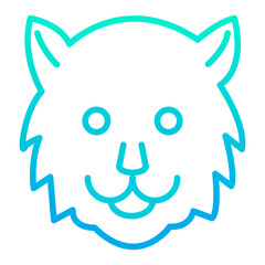 Naklejka premium Outline gradient Tiger face icon